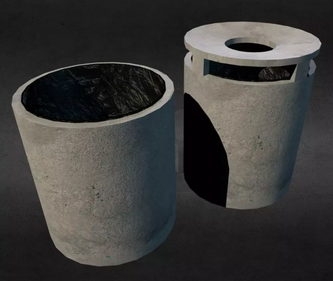 Trash - Paper Bin - low poly Low-poly 3D model_0