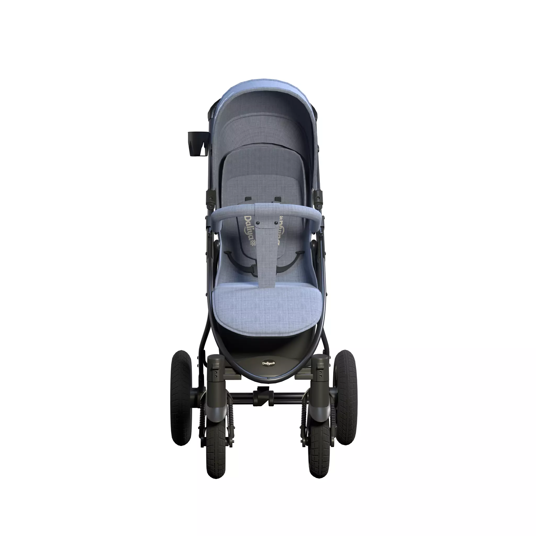 Baby Stroller Low-poly 3D model_7