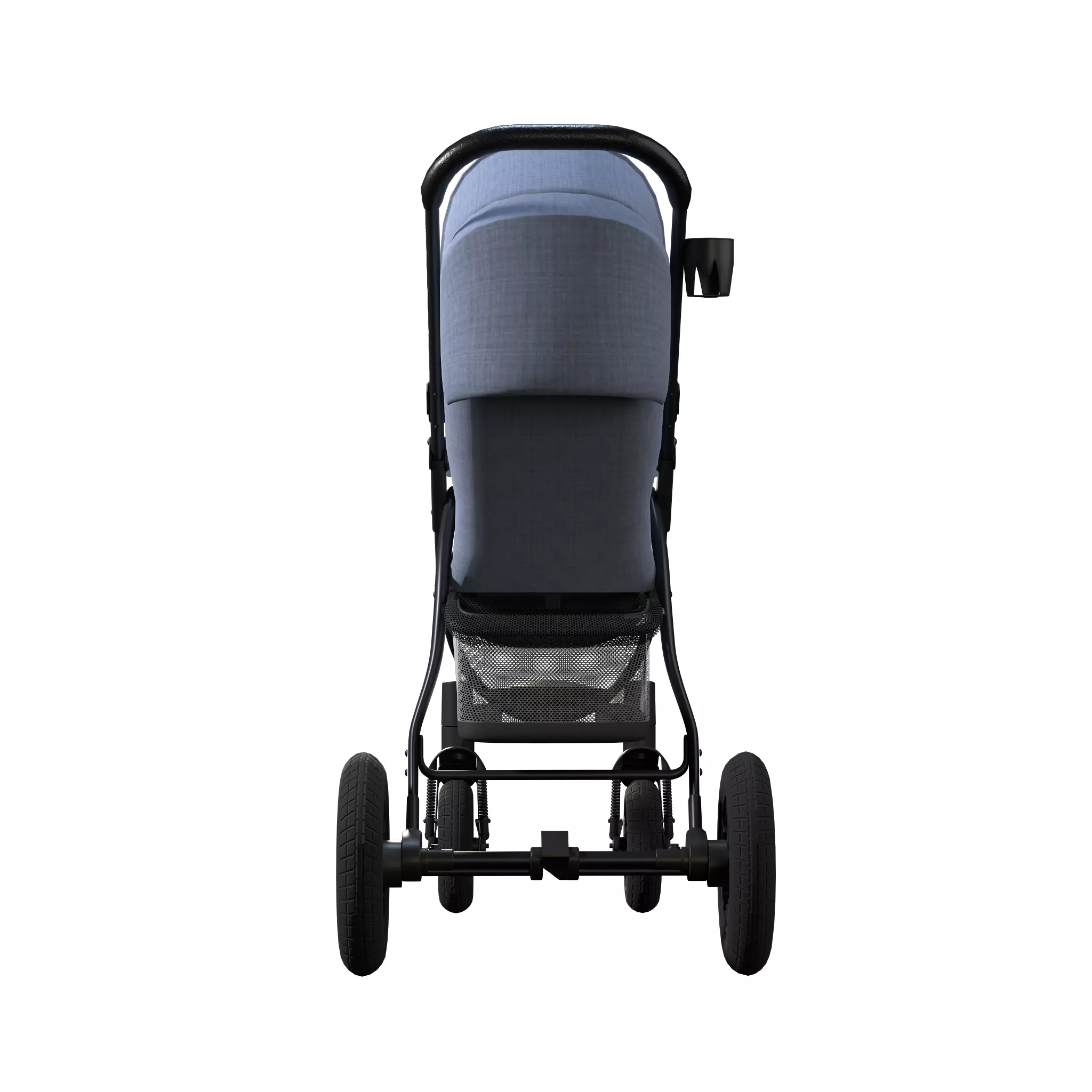 Baby Stroller Low-poly 3D model_9