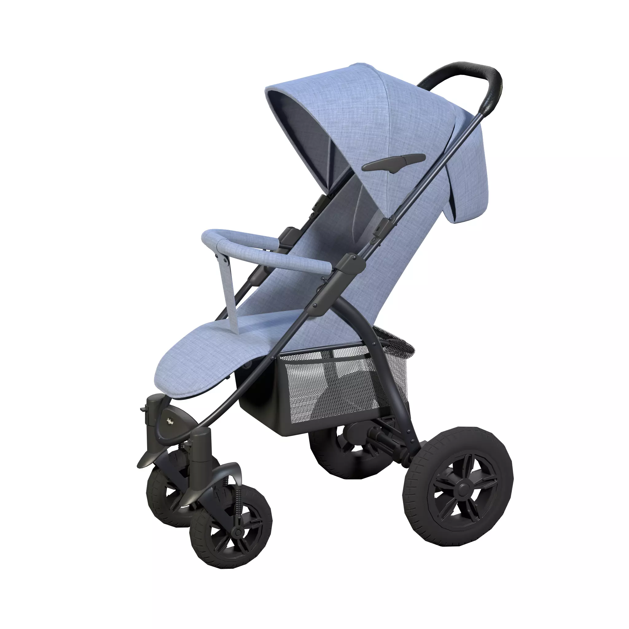 Baby Stroller Low-poly 3D model_11