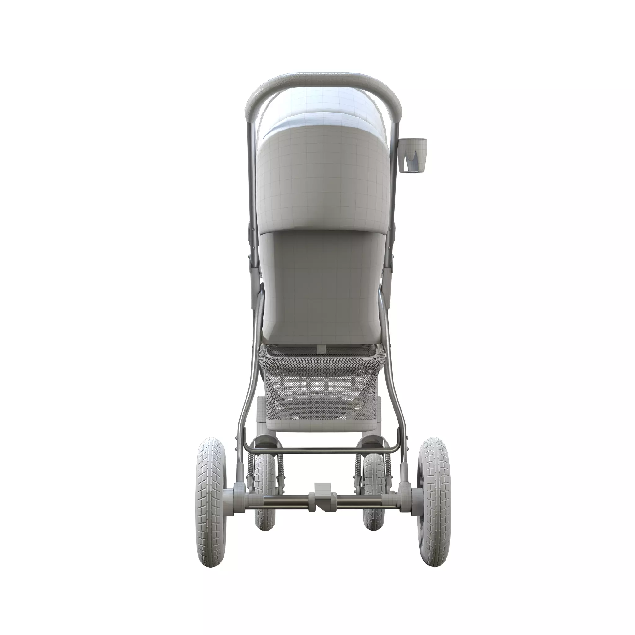 Baby Stroller Low-poly 3D model_8