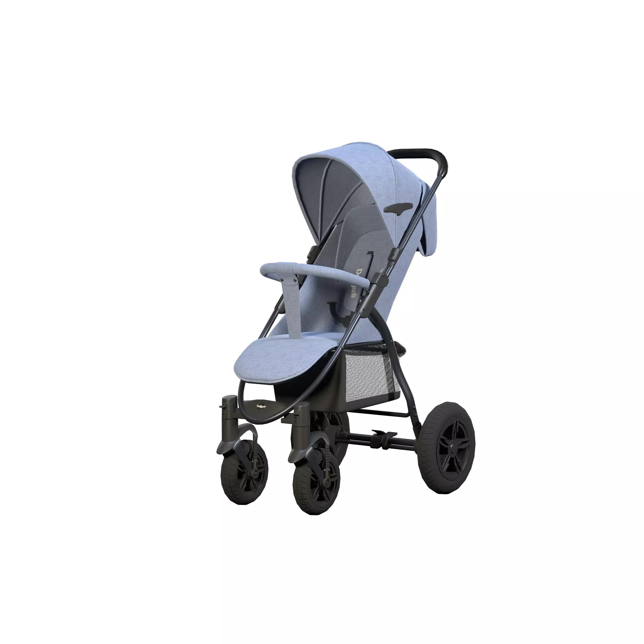 Baby Stroller Low-poly 3D model_0