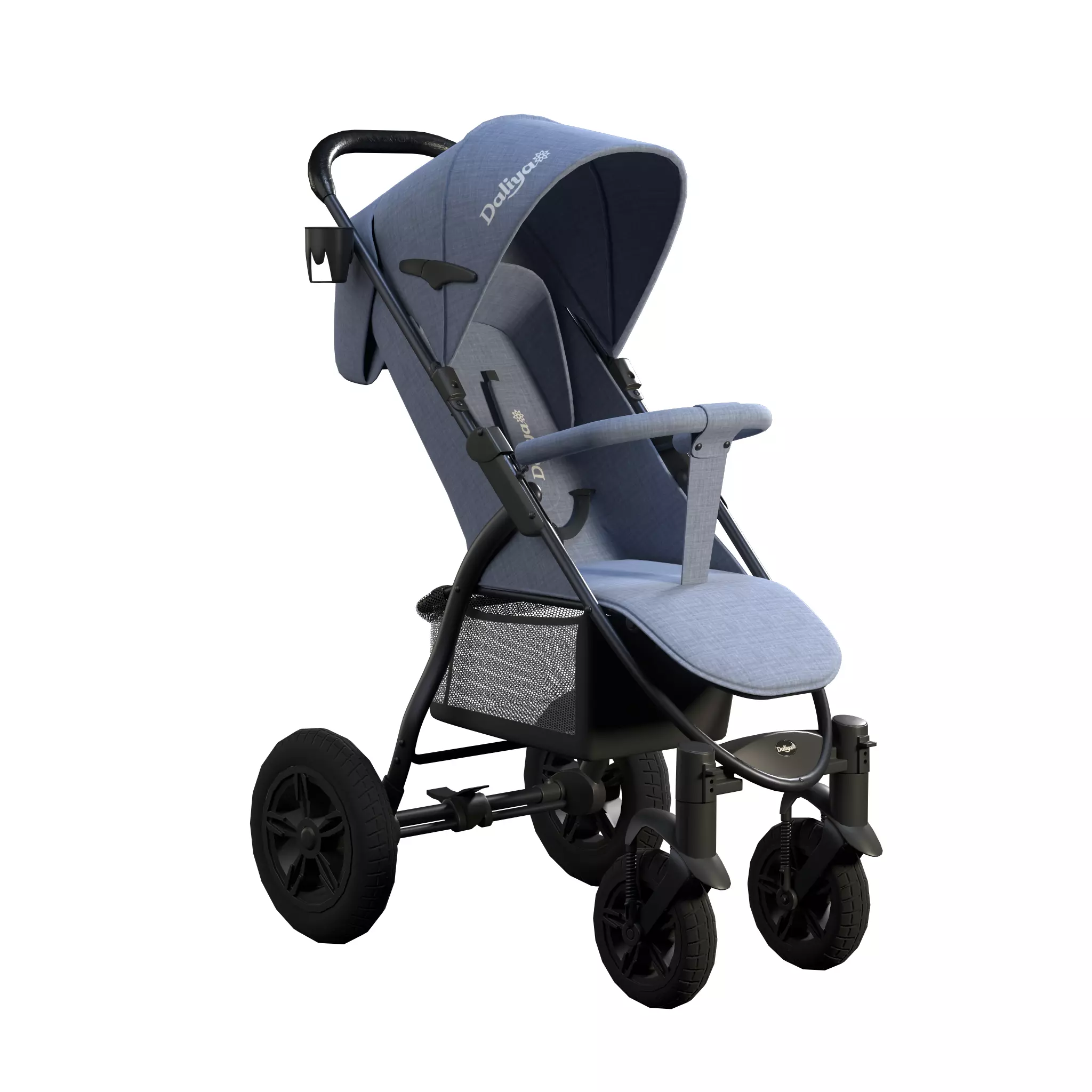 Baby Stroller Low-poly 3D model_4