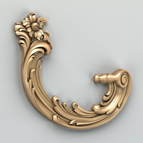 Carved decor corner 009 3D model