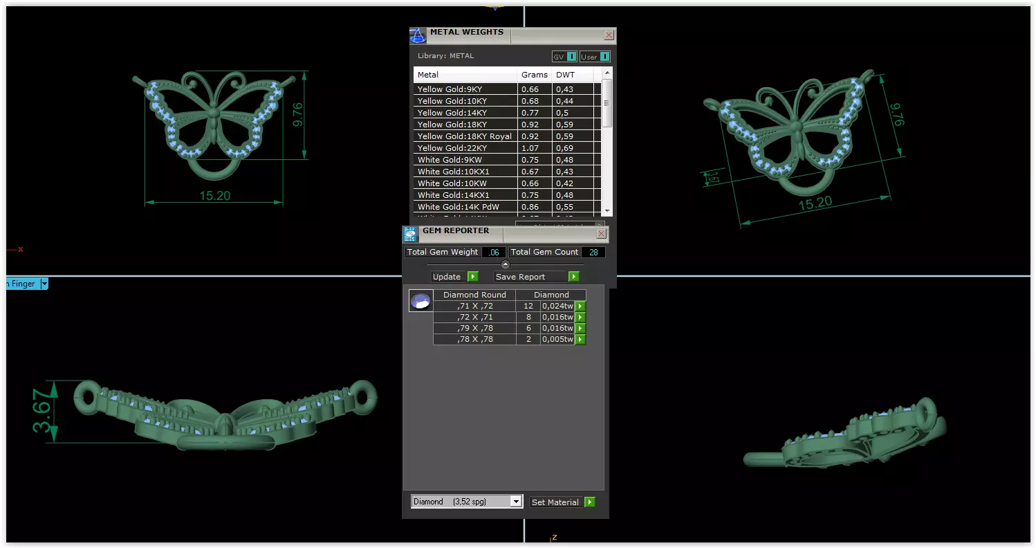 butterfly necklace 3D print model_1