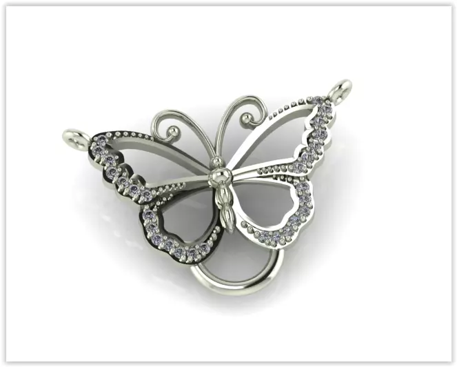 butterfly necklace 3D print model_0