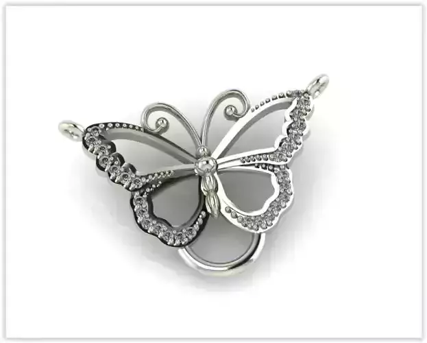 butterfly necklace 3D print model