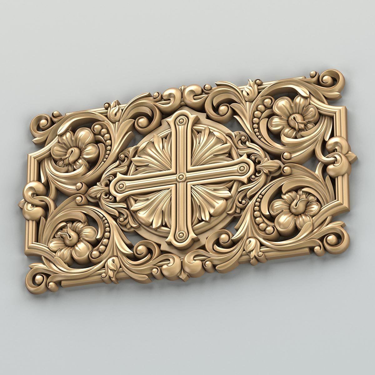 Carved decor central 012 3D model_3