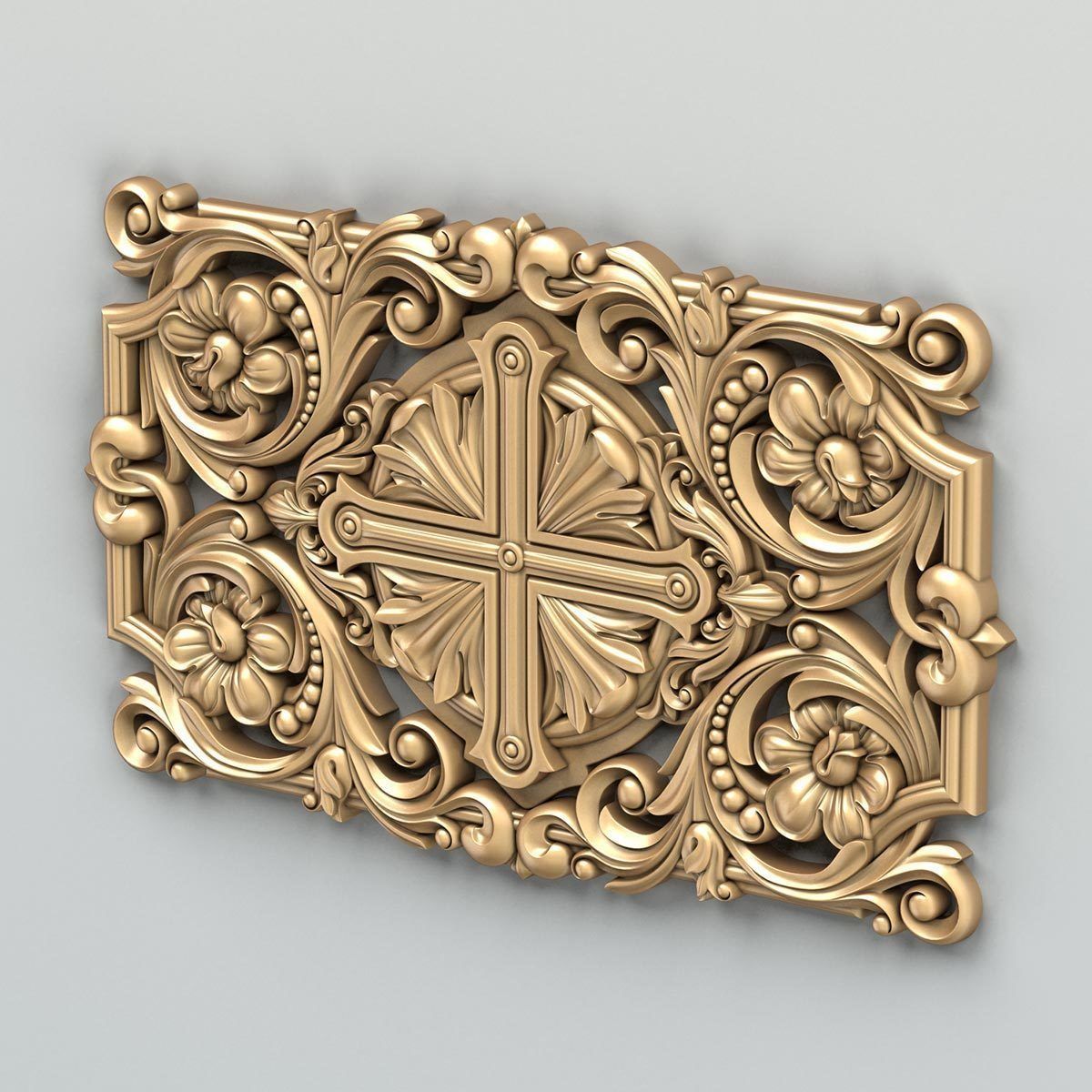 Carved decor central 012 3D model_2