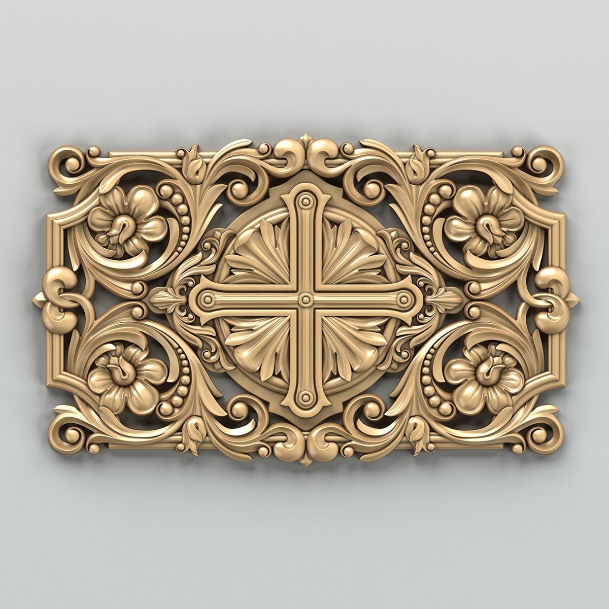 Carved decor central 012 3D model_1