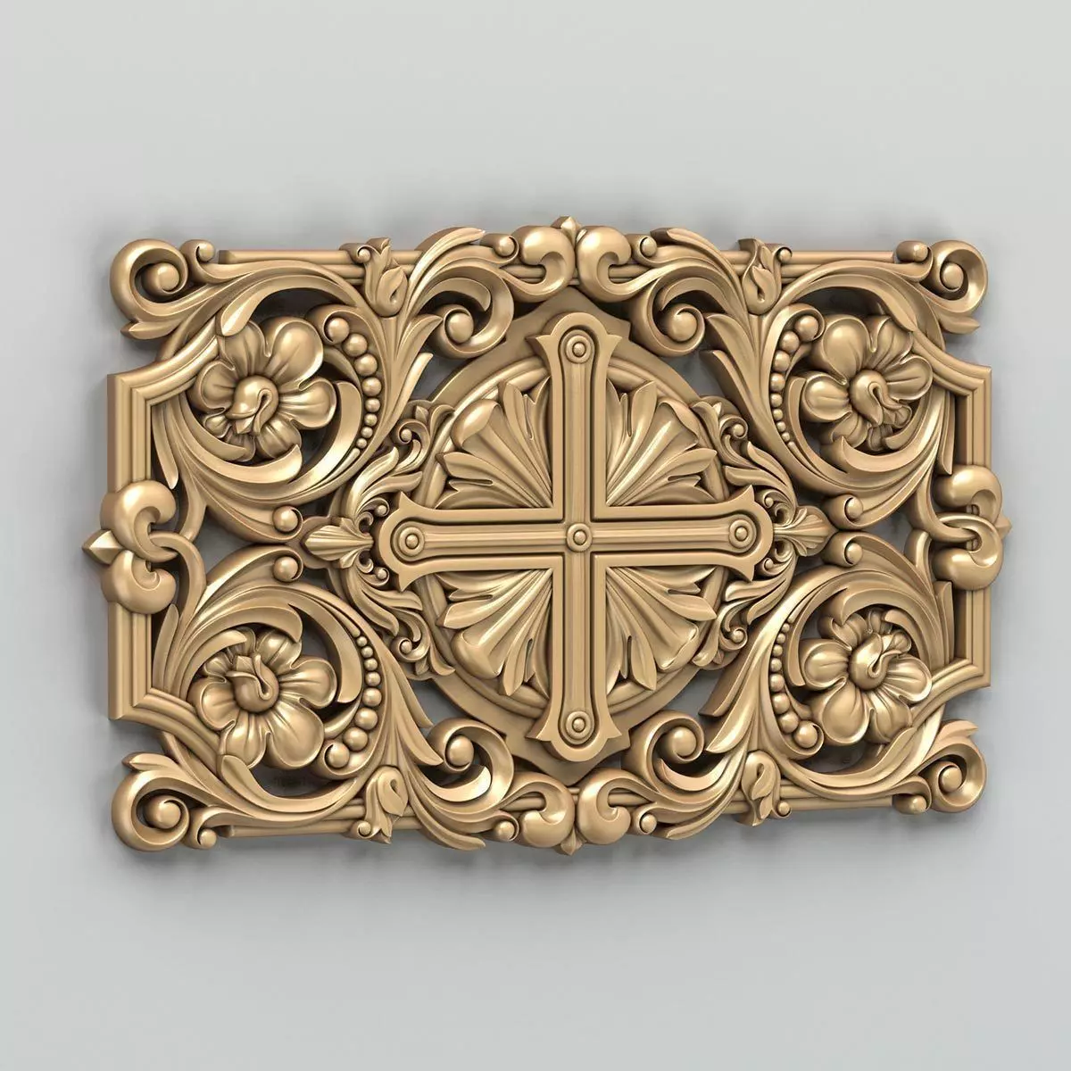Carved decor central 012 3D model_0