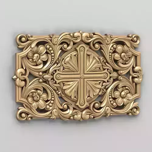 Carved decor central 012 3D model
