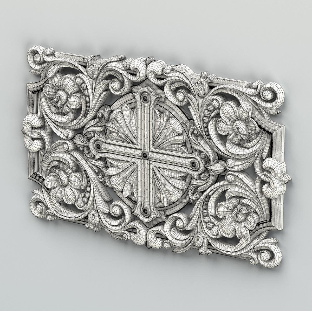 Carved decor central 012 3D model_6