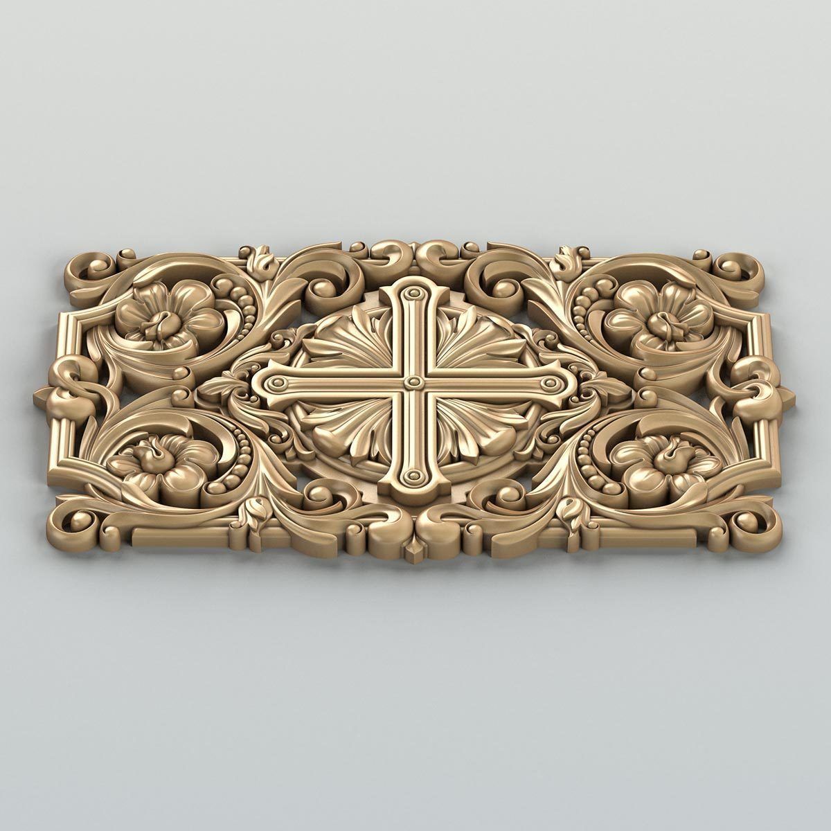 Carved decor central 012 3D model_4