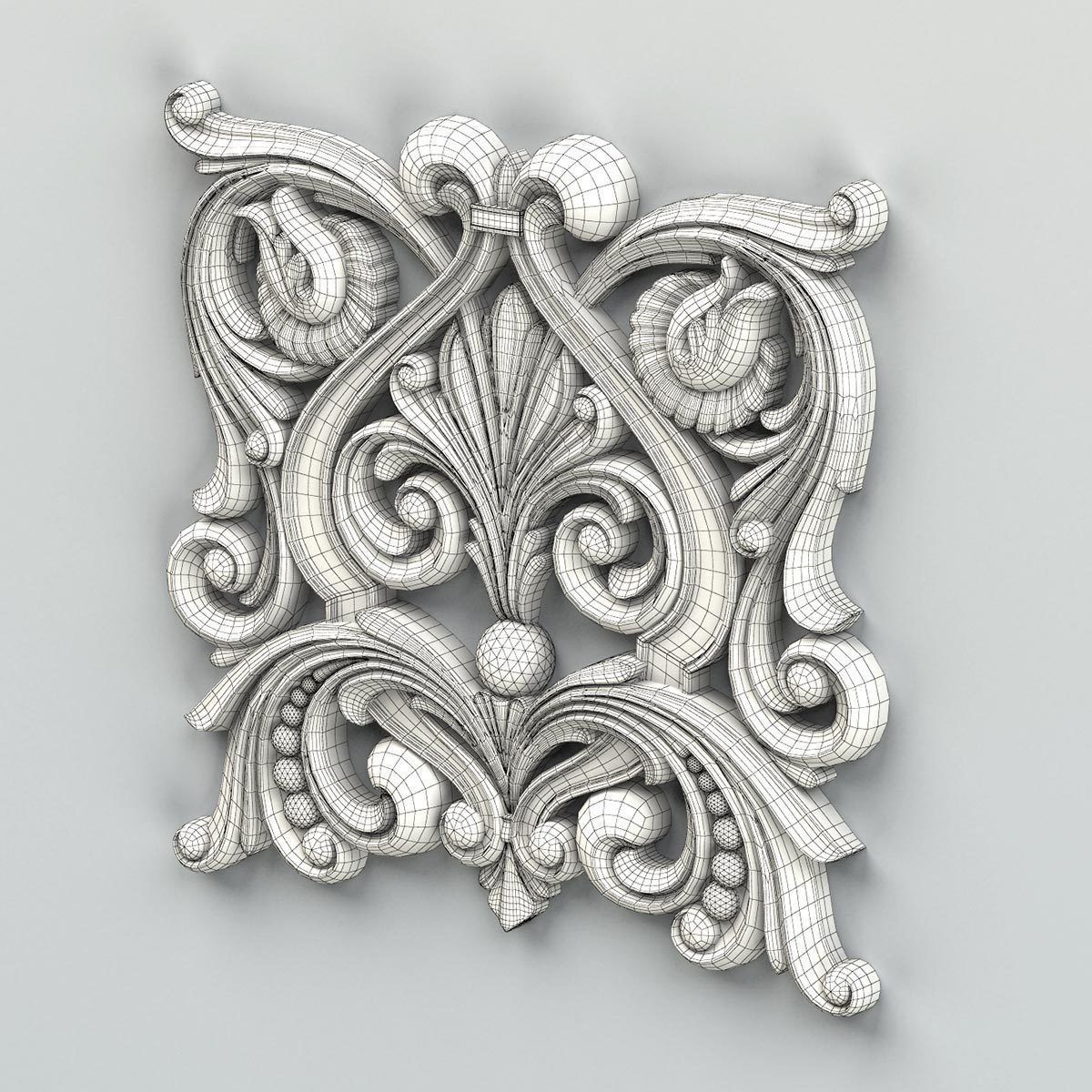 Carved decor central 013 3D model_6