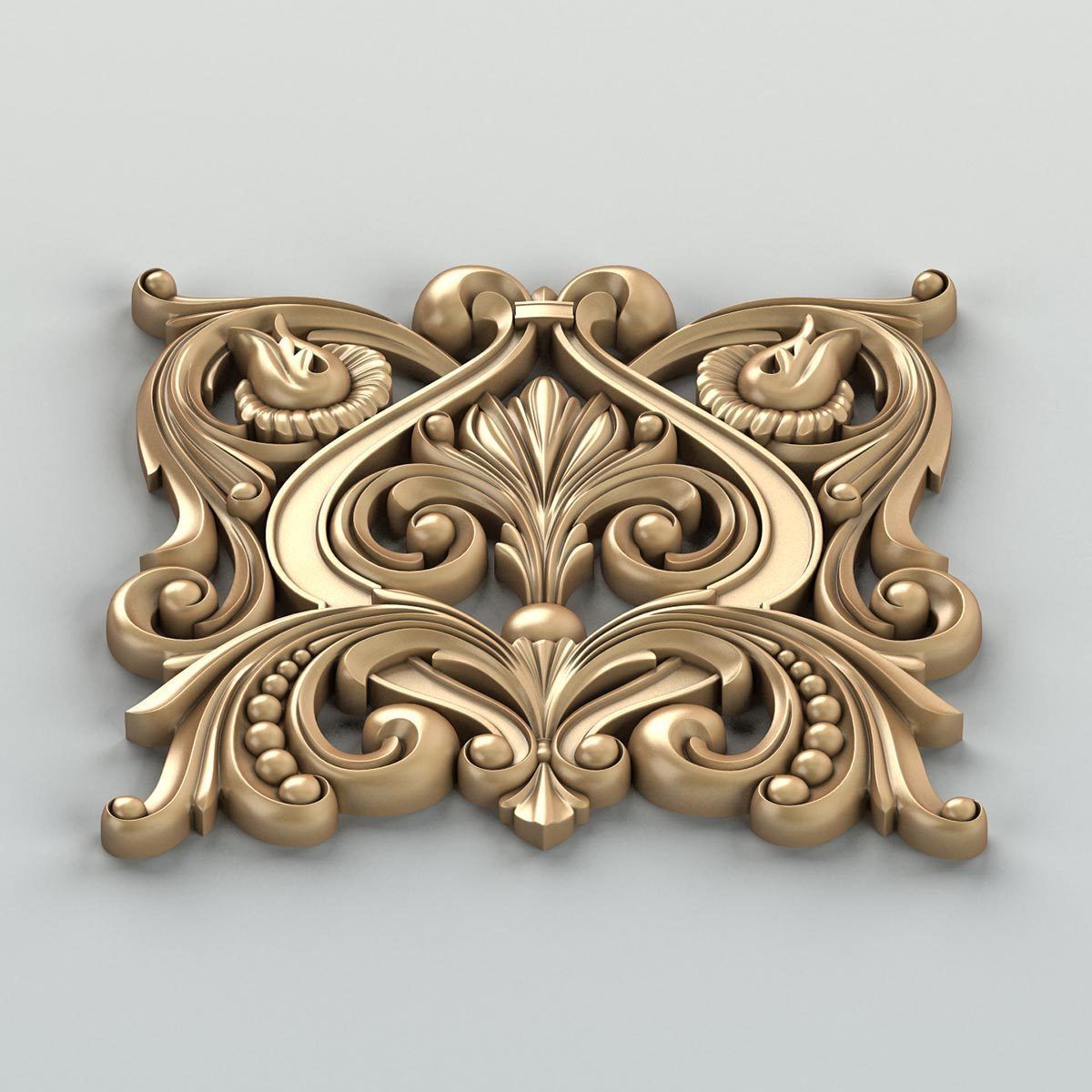 Carved decor central 013 3D model_4