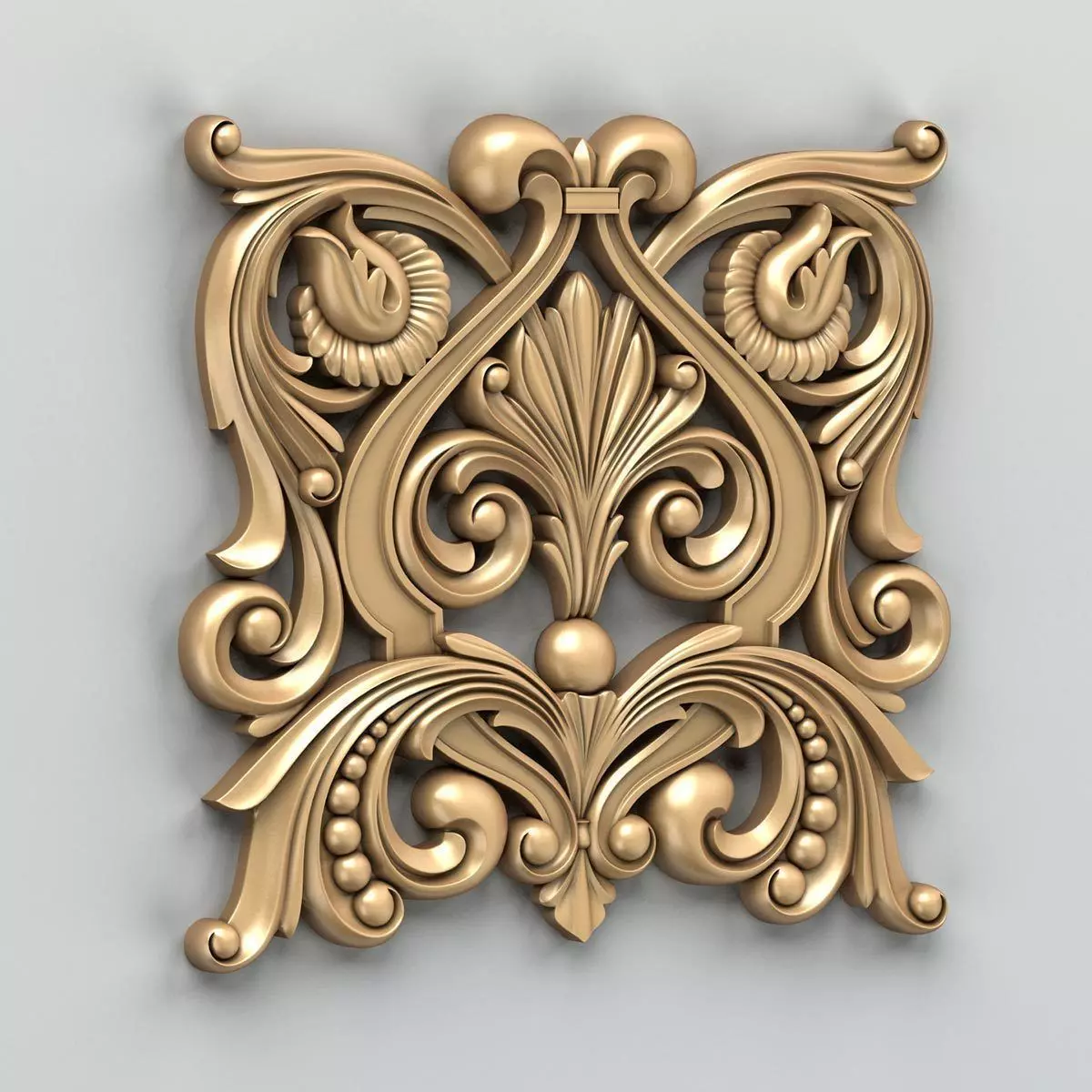 Carved decor central 013 3D model_0