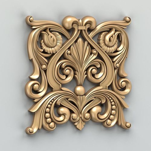 Carved decor central 013 3D model