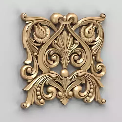 Carved decor central 013 3D model