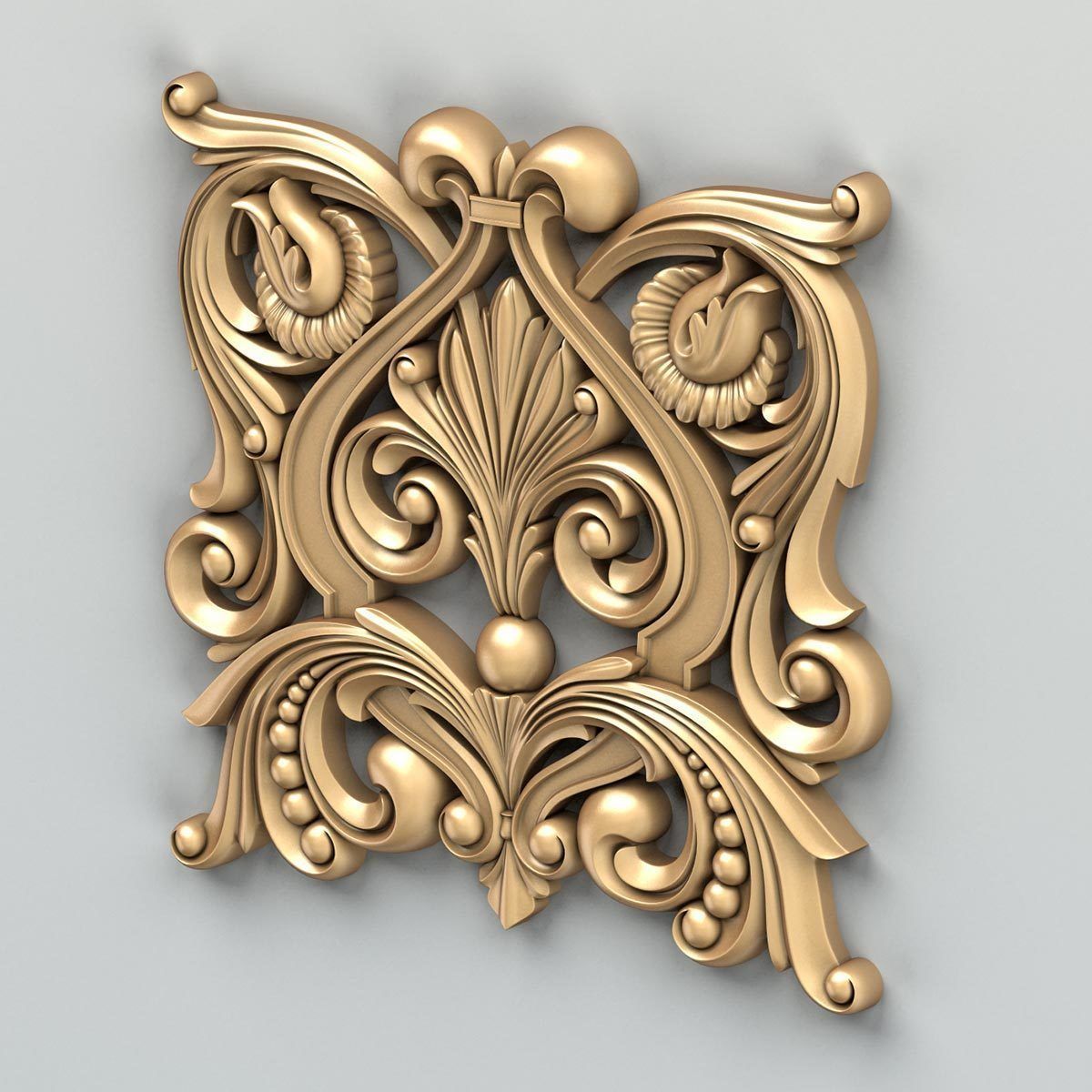 Carved decor central 013 3D model_2