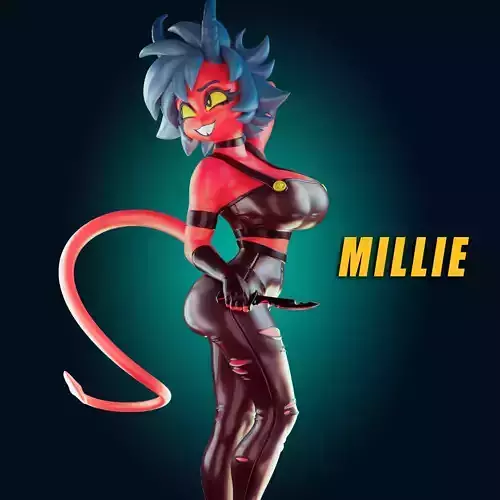 18 ADULT Millie Curvy Stacked Demon Girl Figure Model Diorama 3D print model
