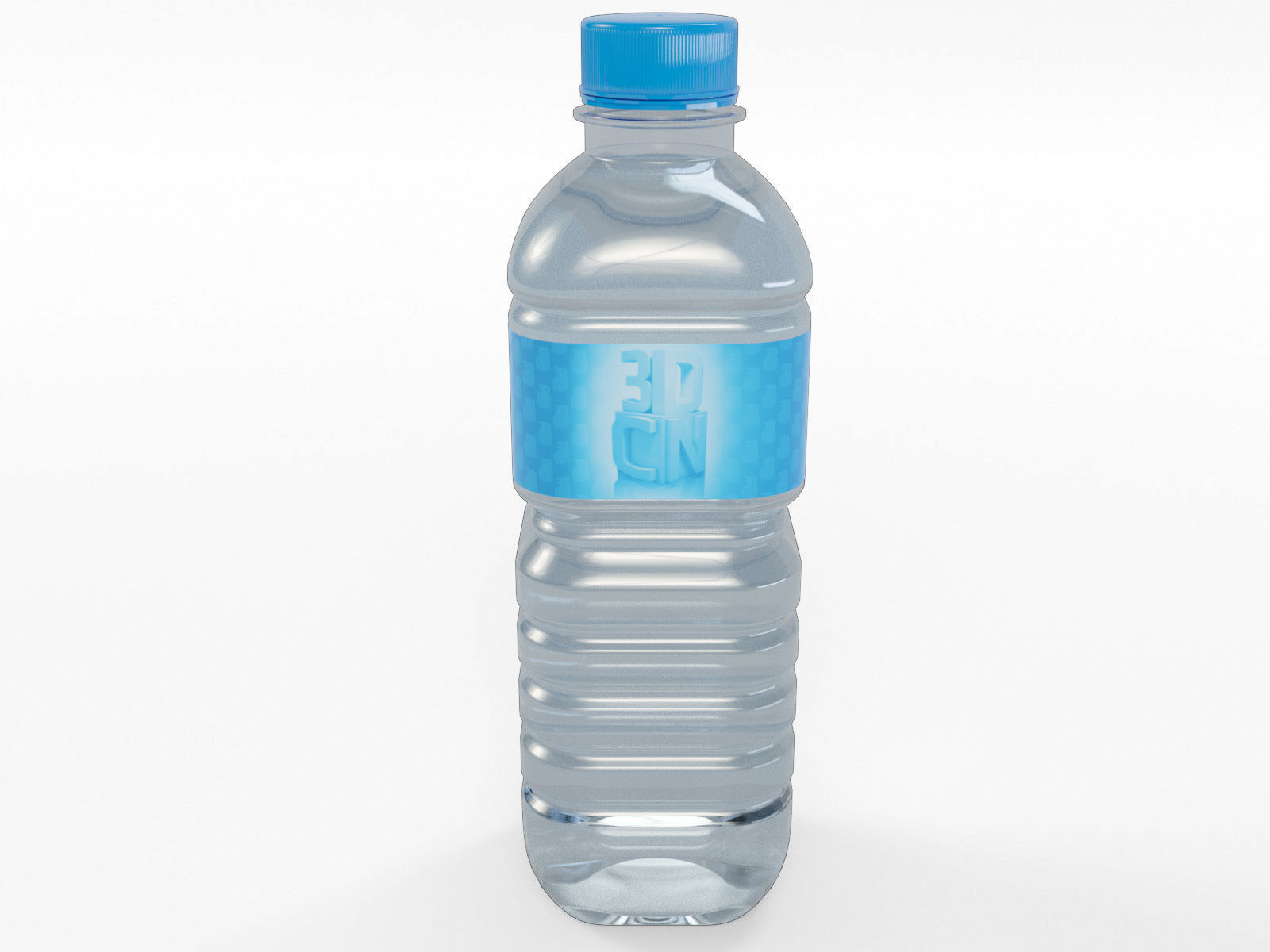Water Drink Plastic Bottle 250ml Low-poly 3D model_2