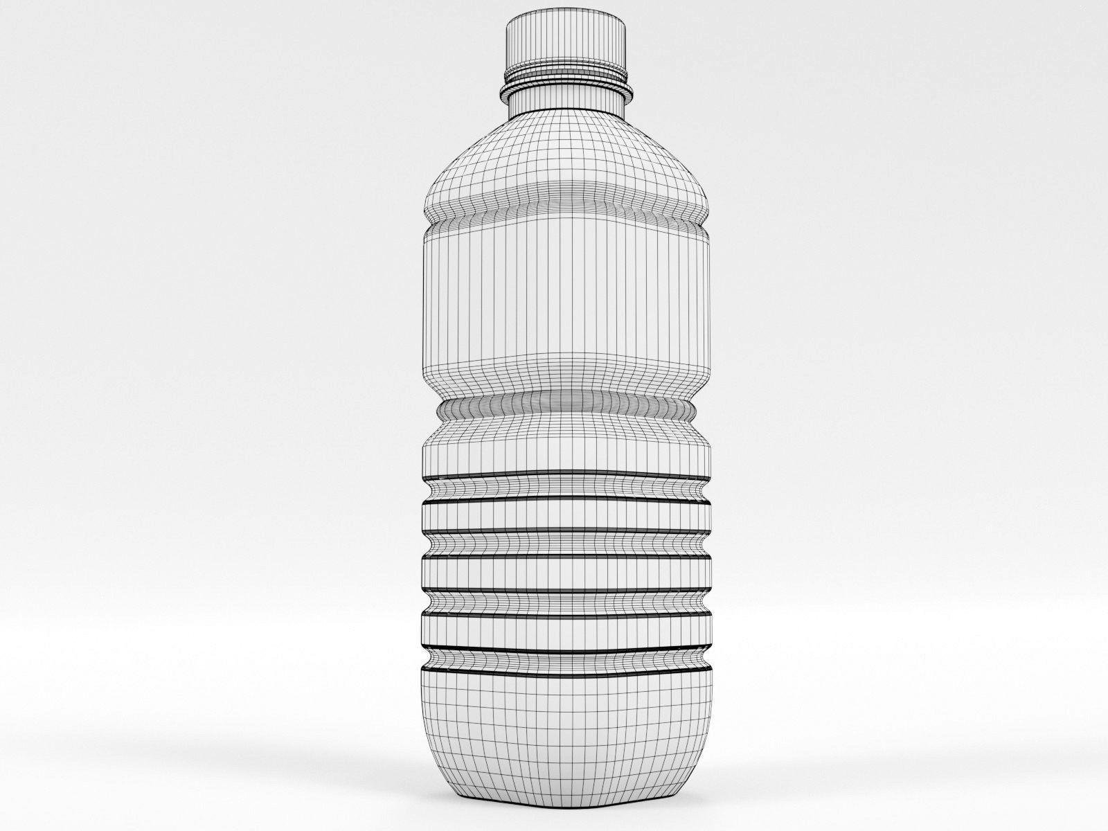 Water Drink Plastic Bottle 250ml Low-poly 3D model_9