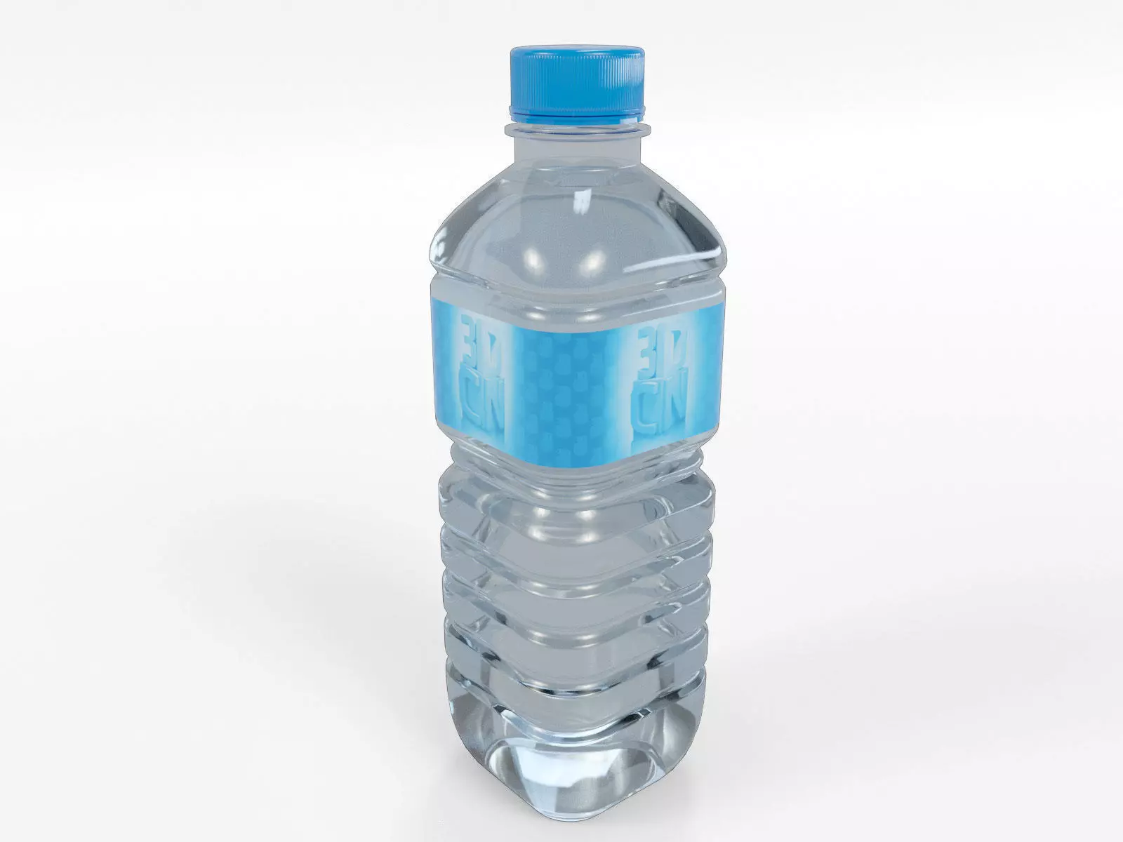 Water Drink Plastic Bottle 250ml Low-poly 3D model_0