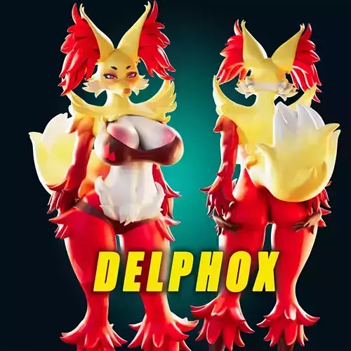 18 ADULT Delphox Thicc Pokemon Mommy Figure Model Diorama 3D print model
