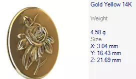 Vintage Golden Rose Flower Pendant Necklace 3D print model_23
