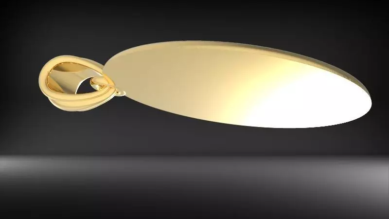 Vintage Golden Rose Flower Pendant Necklace 3D print model_7