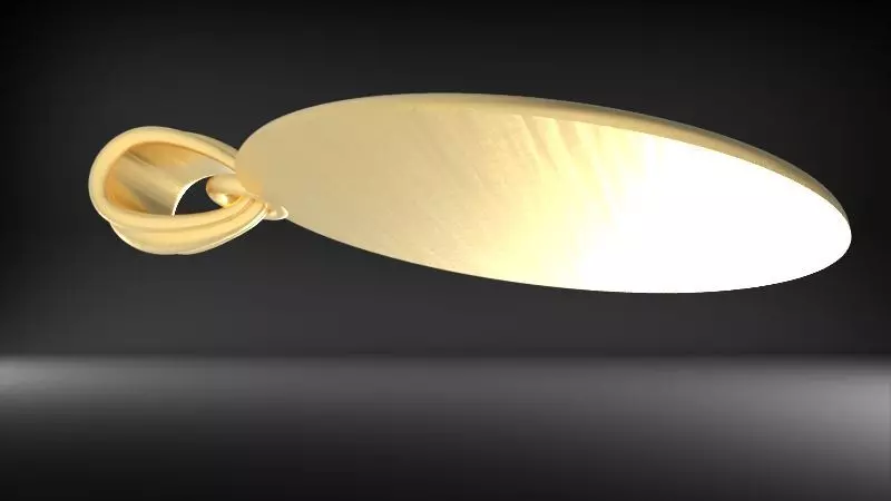 Vintage Golden Rose Flower Pendant Necklace 3D print model_17