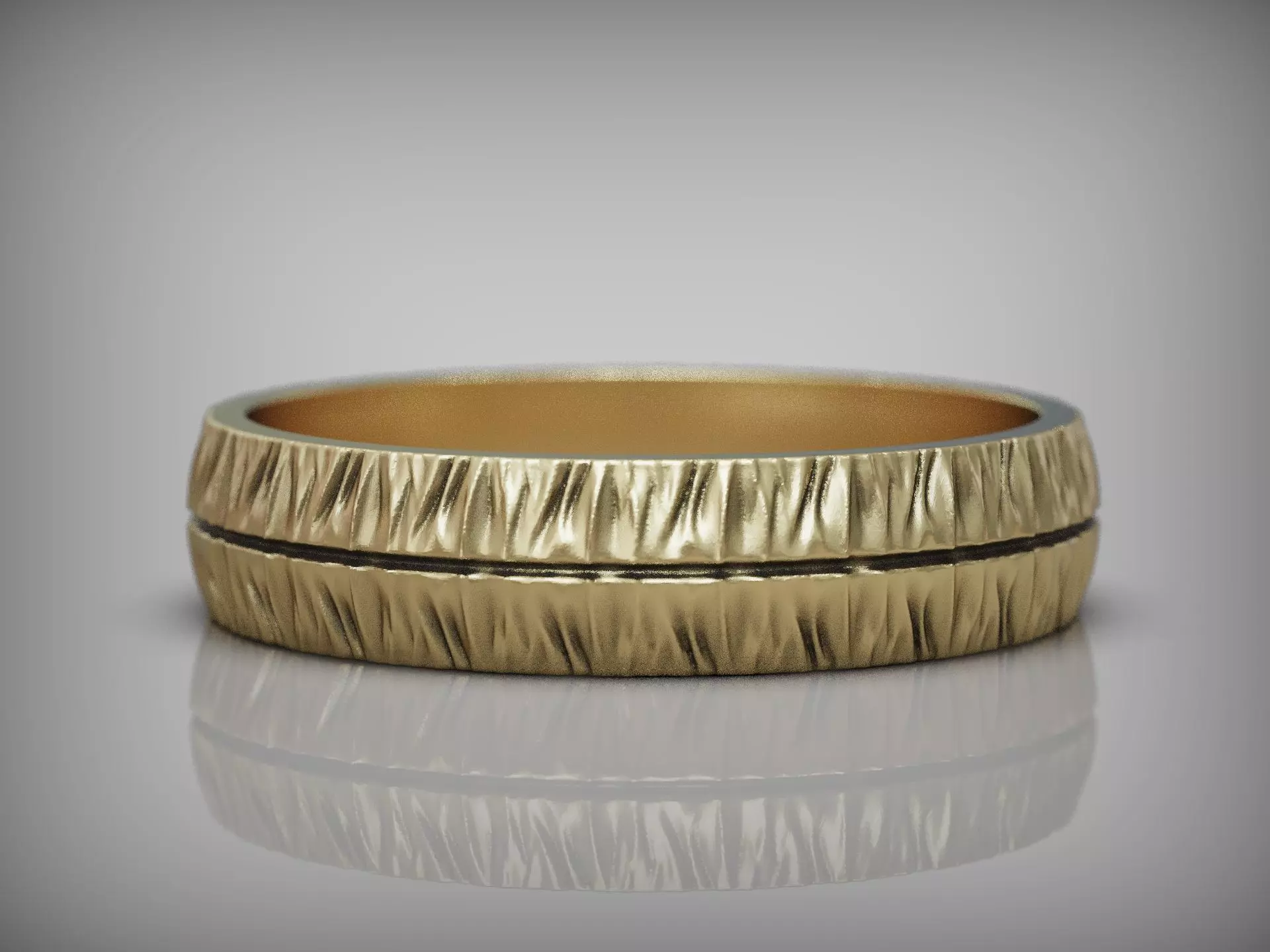 Rugged ring with torn surface folds and asymmetric contour 3D print model_6