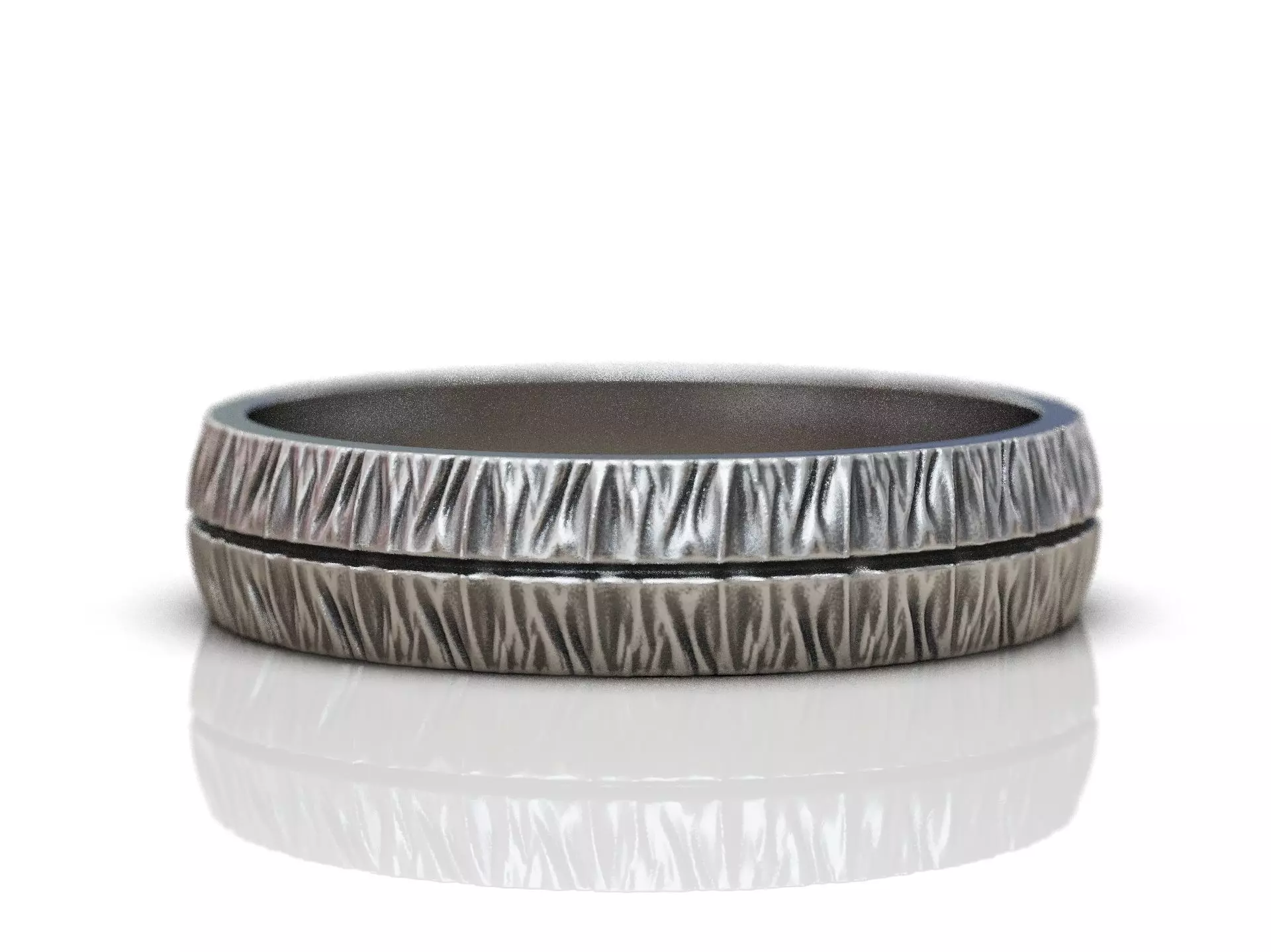 Rugged ring with torn surface folds and asymmetric contour 3D print model_10