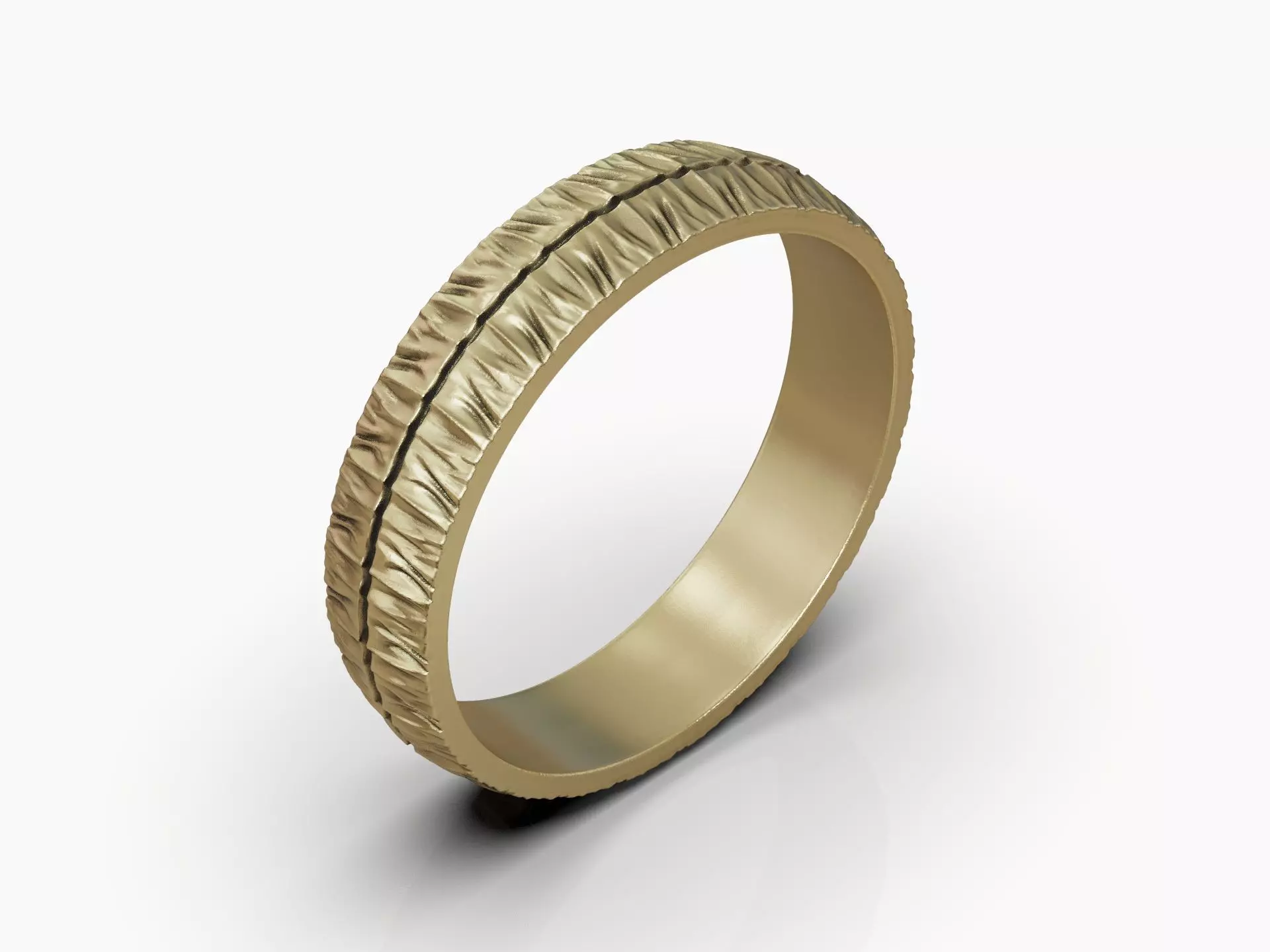 Rugged ring with torn surface folds and asymmetric contour 3D print model_8