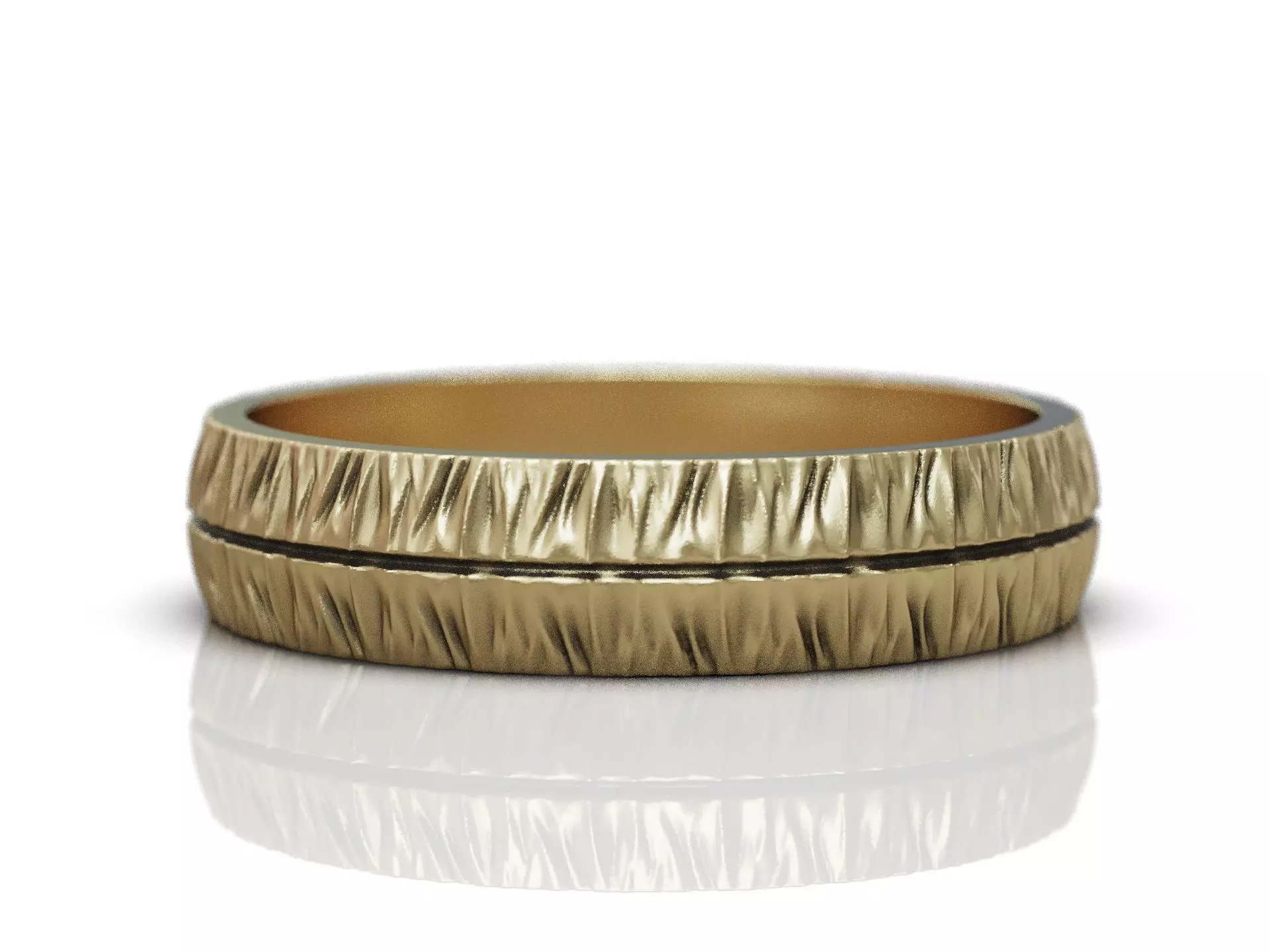 Rugged ring with torn surface folds and asymmetric contour 3D print model_11