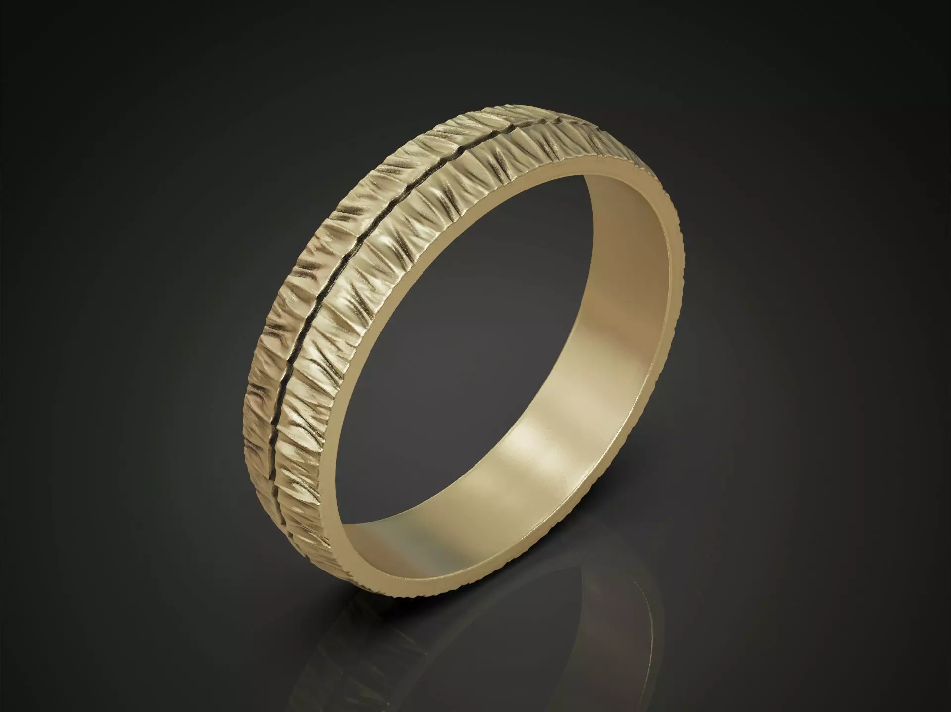 Rugged ring with torn surface folds and asymmetric contour 3D print model_1
