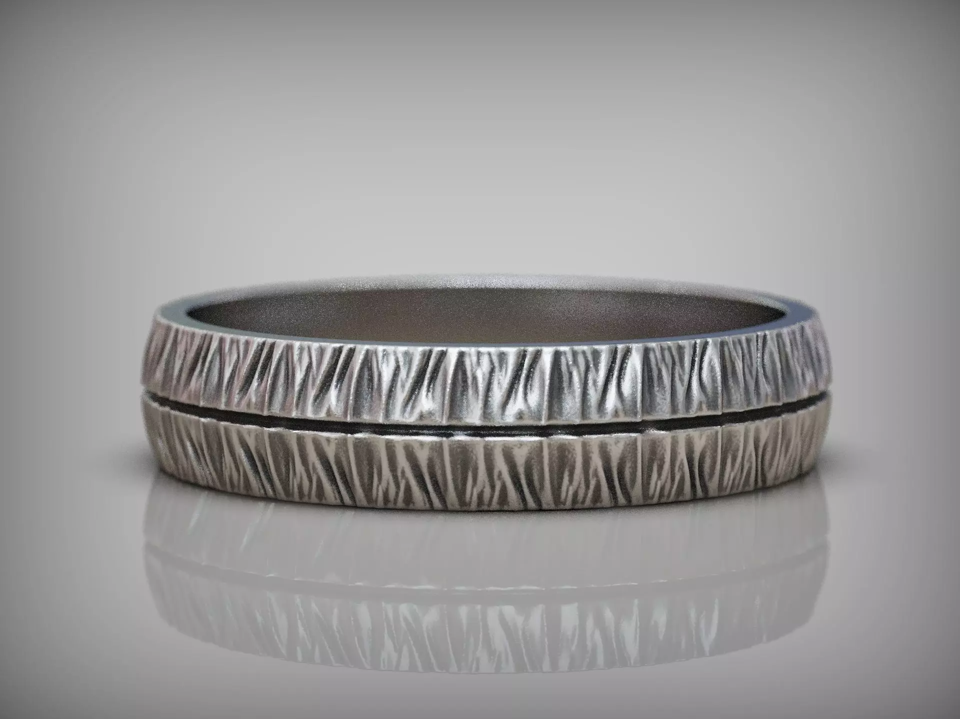 Rugged ring with torn surface folds and asymmetric contour 3D print model_7