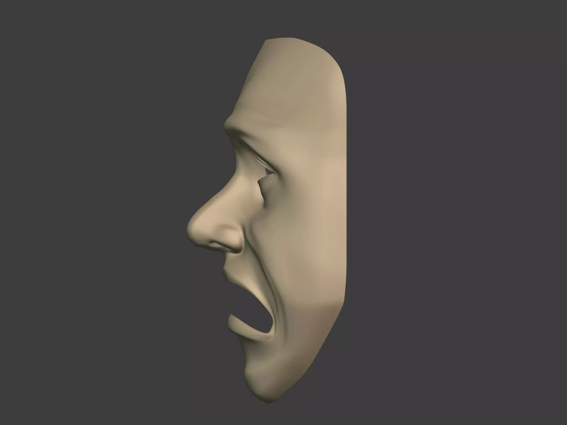 Theater Masks Low-poly 3D model_11