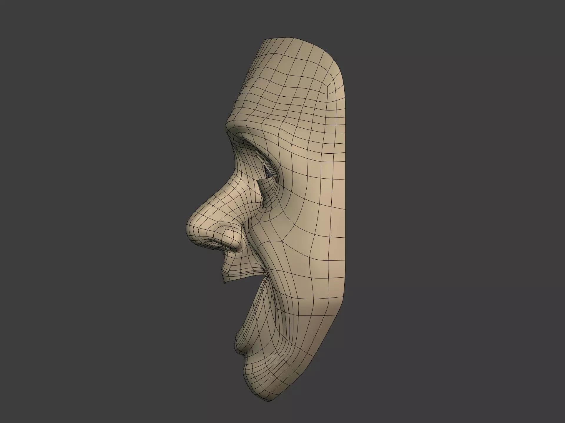 Theater Masks Low-poly 3D model_10