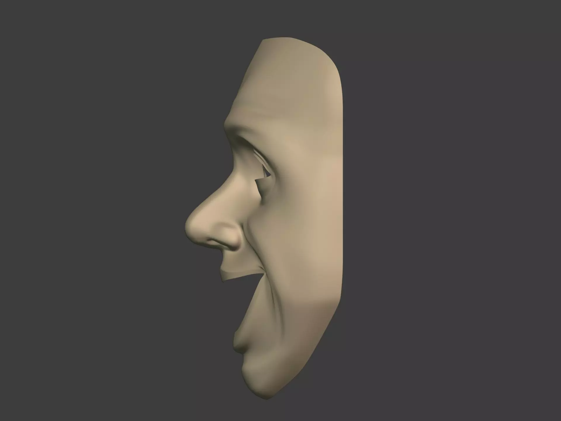 Theater Masks Low-poly 3D model_9