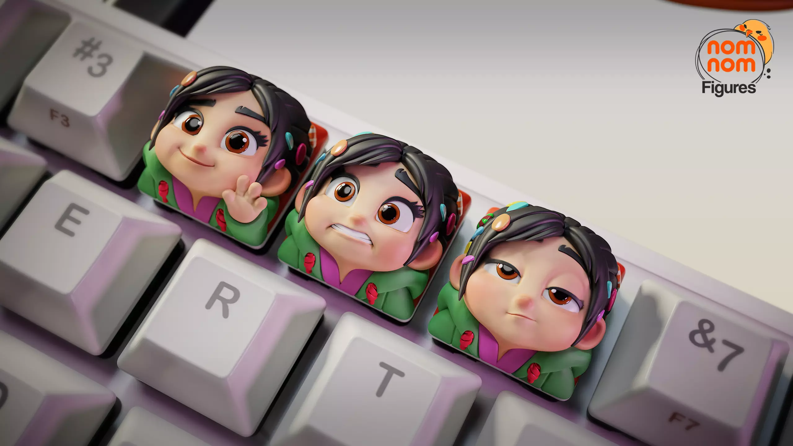 Vanellope Von Schweetz - Wreck it Ralph - Keycaps 3D print model_1