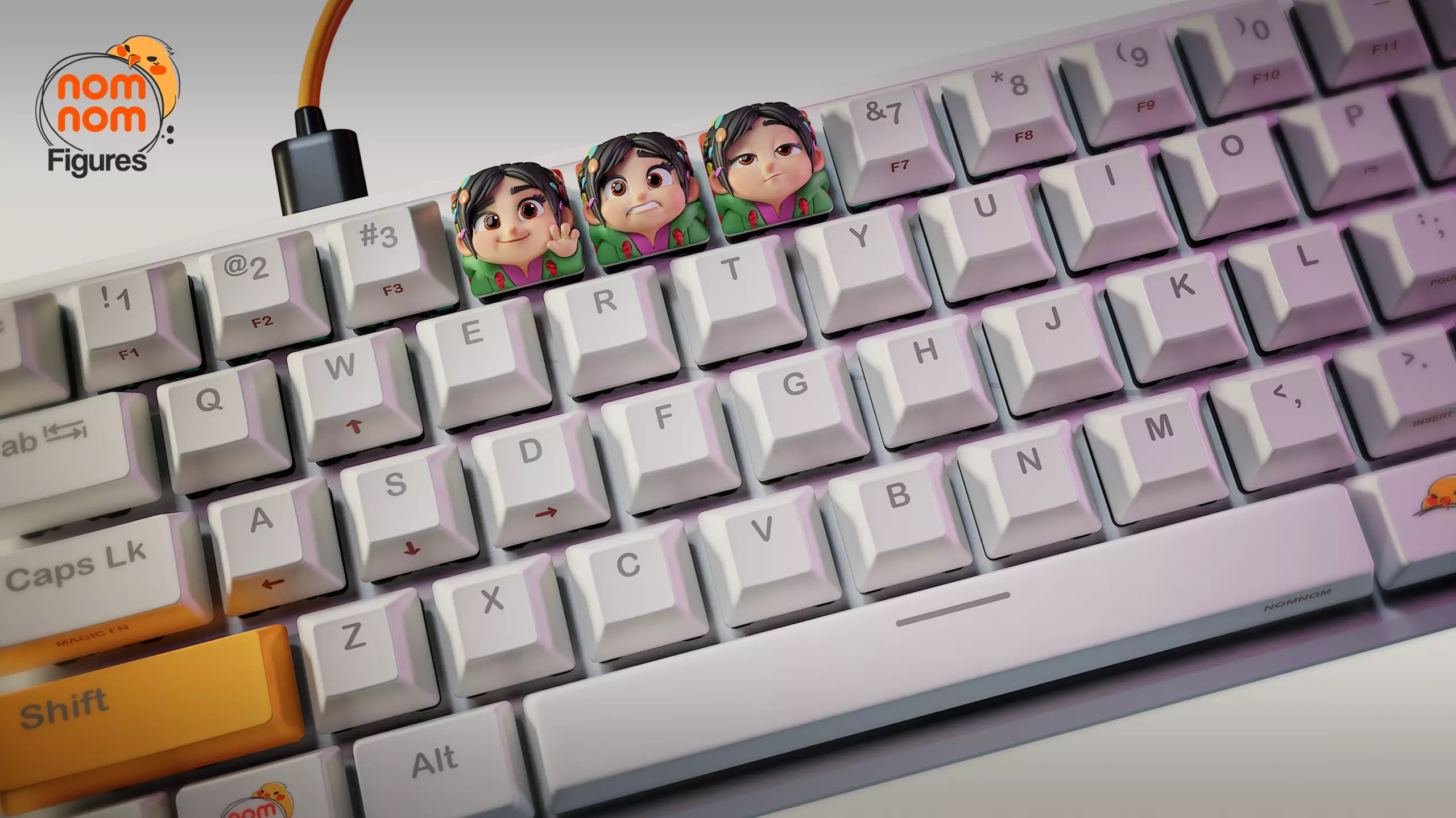Vanellope Von Schweetz - Wreck it Ralph - Keycaps 3D print model_2
