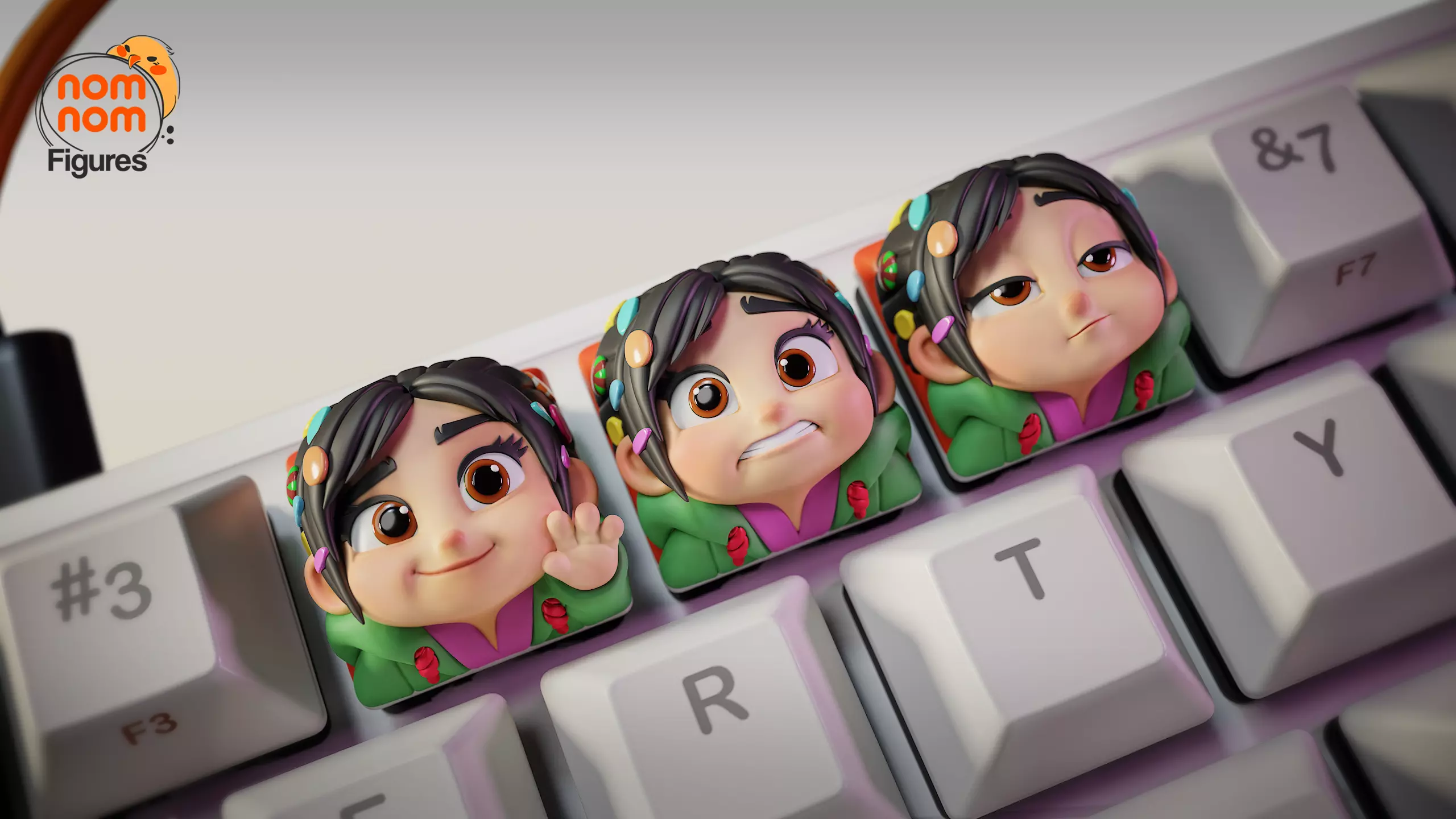 Vanellope Von Schweetz - Wreck it Ralph - Keycaps 3D print model_0