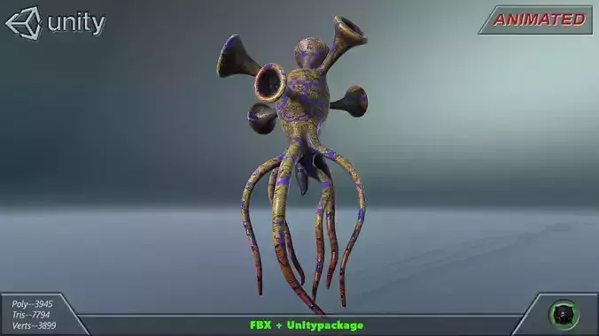 Alien flora 45 Low-poly 3D model