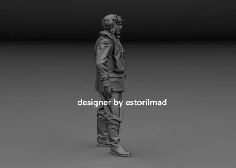 WW2 BRITISH RAF PILOT v1 3D print model_2