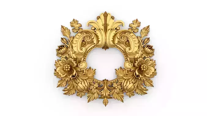 Cartouche classic decorative ornament cnc 3d printing stl 06