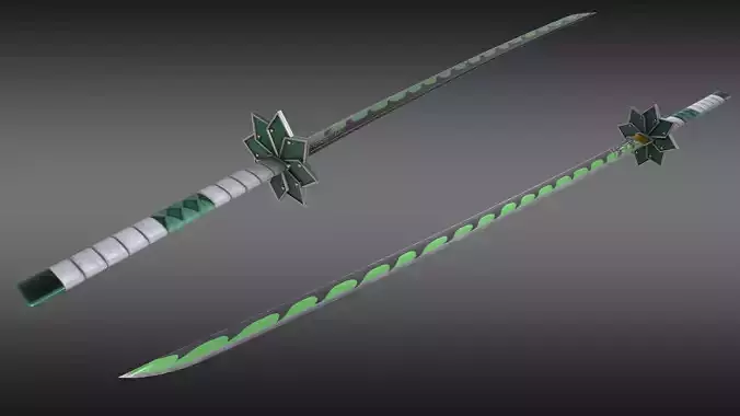Demon Slayer Sanemi Shinazugawa Nichirin Sword  Low-poly 3D model