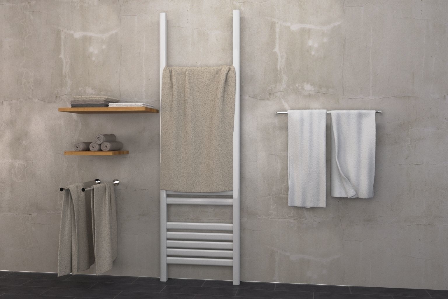 Bathroom towels Free 3D model_1