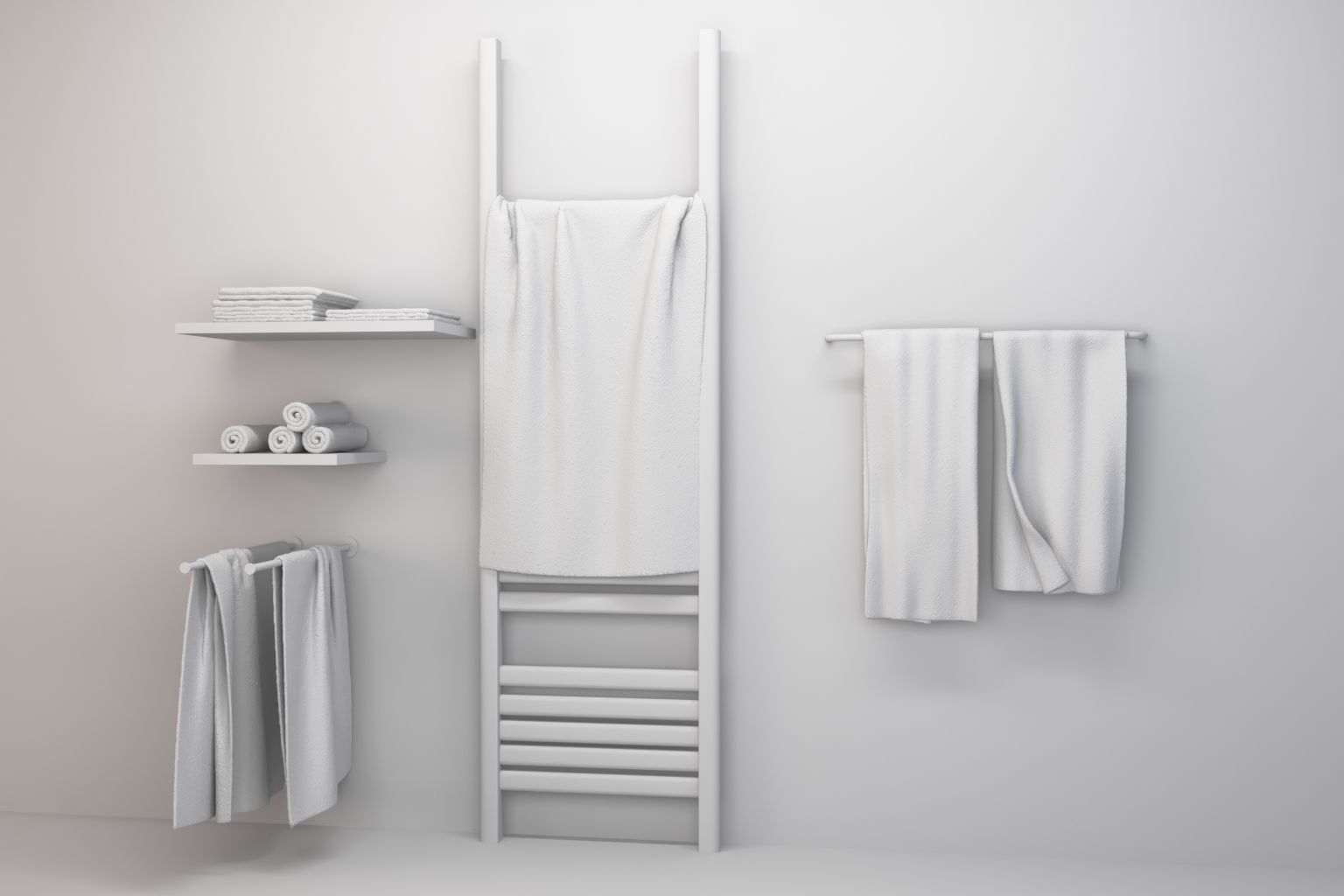 Bathroom towels Free 3D model_4